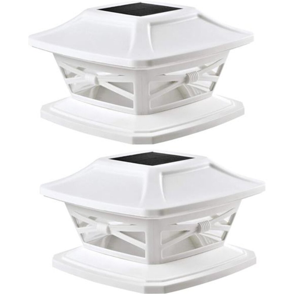 Lighting Flexfit Solar Outdoor Post Cap Lights - Includes Bases for 4x4 5x5 6x6